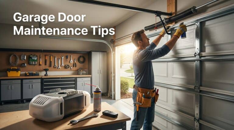 Garage door maintenance tips: springs, opener, remote checkup.