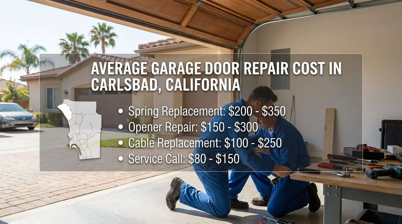 Carlsbad CA Garage Door Repair Cost: Average prices in San Diego County.